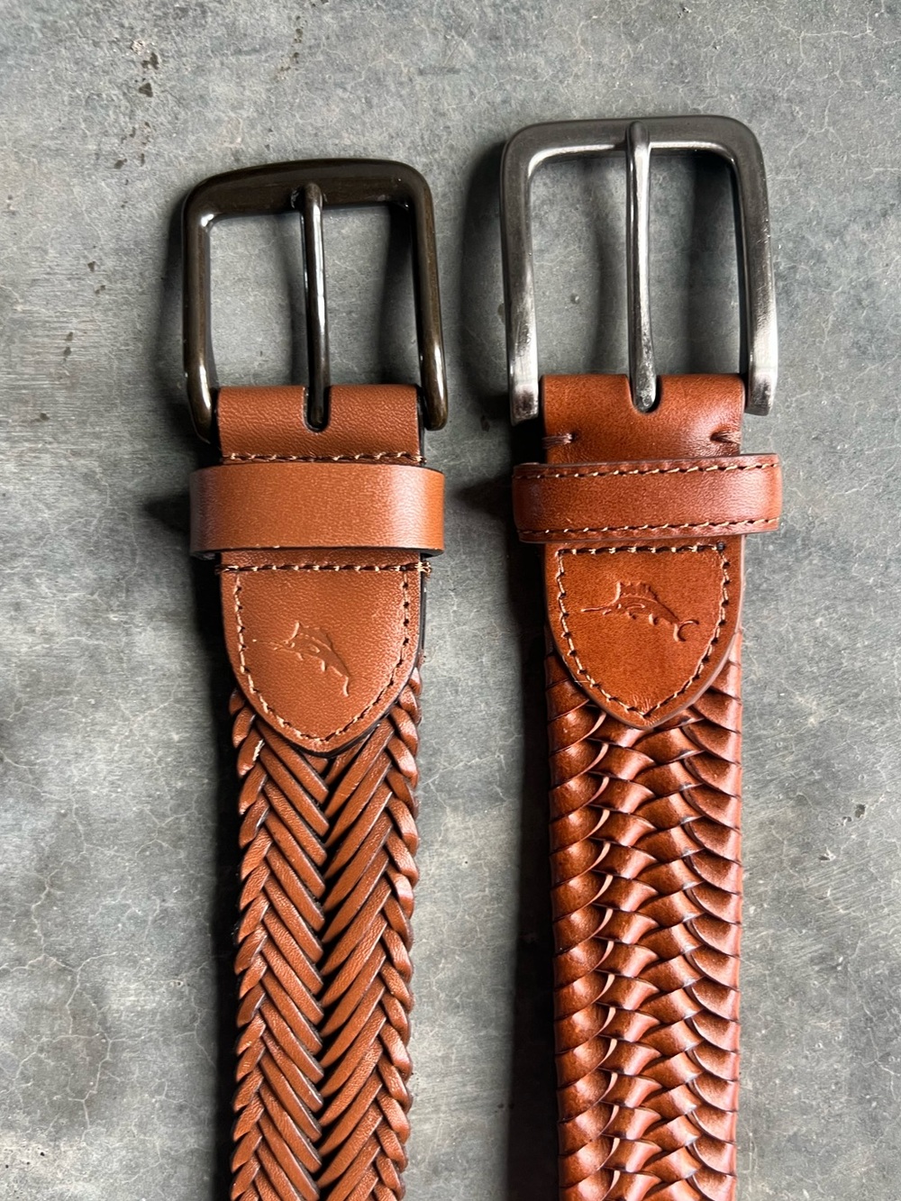 Set of 2 NWT Tommy Bahama Braided Leather Belts men’s size L